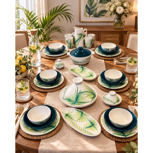Set of ceramic leaf olives design 35pcs