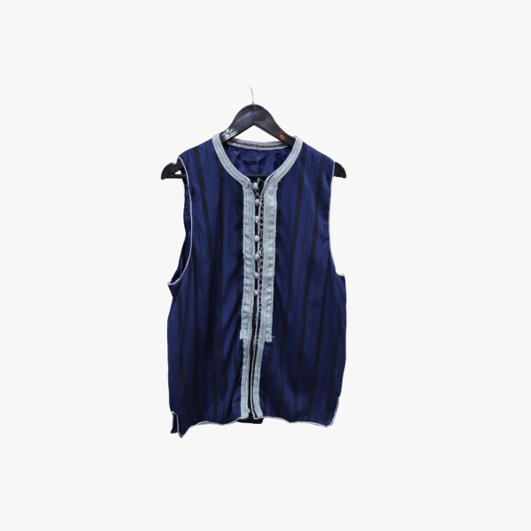 Navy Blue Tunisian Traditional Embroidered Vest