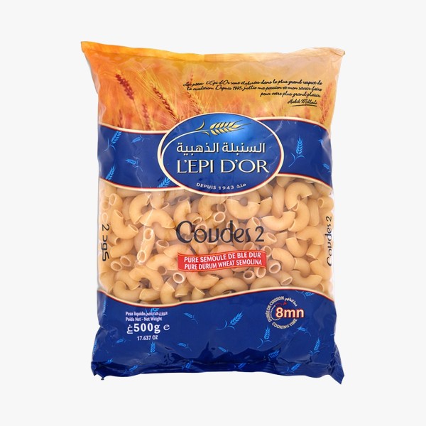 Pasta coudes 2 L'EPI D'OR 500g